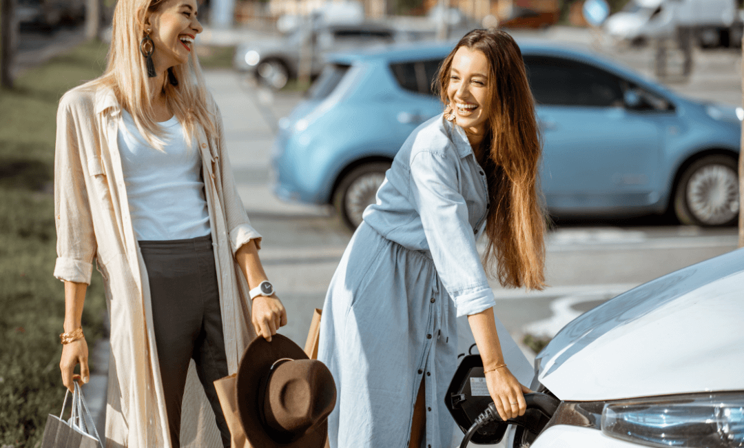 Women charging car